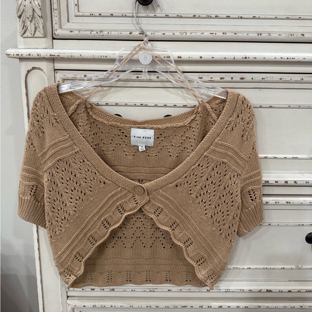 Cute Brown Button Top